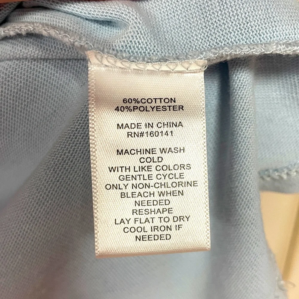 Daily Thread Light Blue Half Button Ruffle Trim Hi Low Blouse Sz XS - Picture 4 of 5